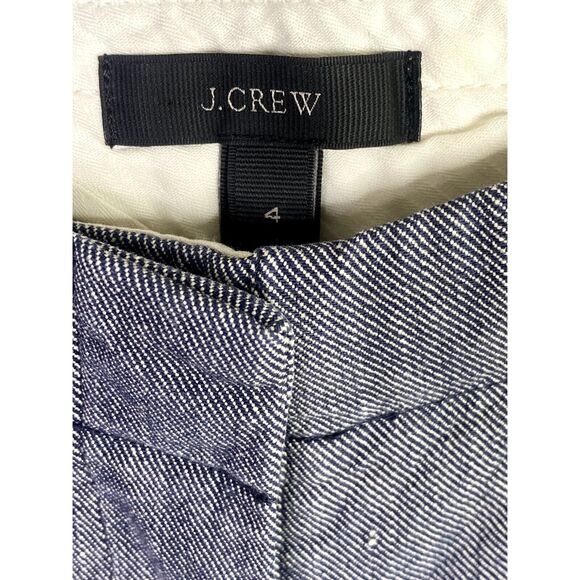 J.Crew Cropped Chambray Straight Leg High Rise Cotton Trouser 4 Blue Grey #3907 - Picture 7 of 15